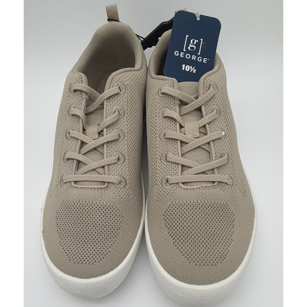 George Men's Knit Sneakers Size Men's 10.5 Beige Color New With Tags